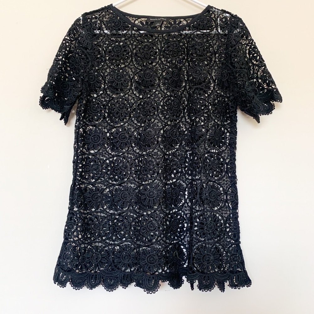Banana Republic black lace blouse